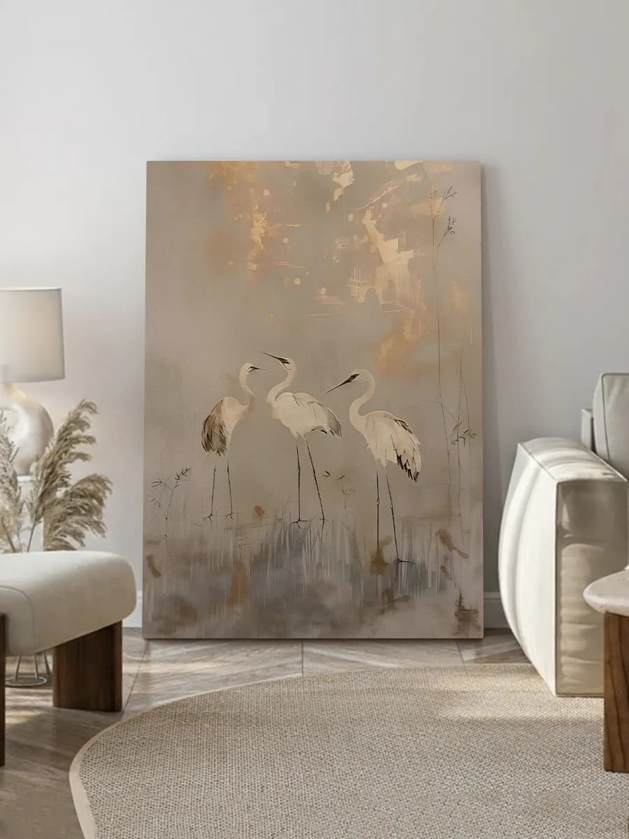 Картина на стену Три цапли 70х100 см