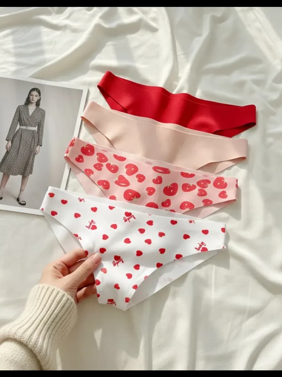 Трусы бразильяна танга бесшовные набор 4 штуки