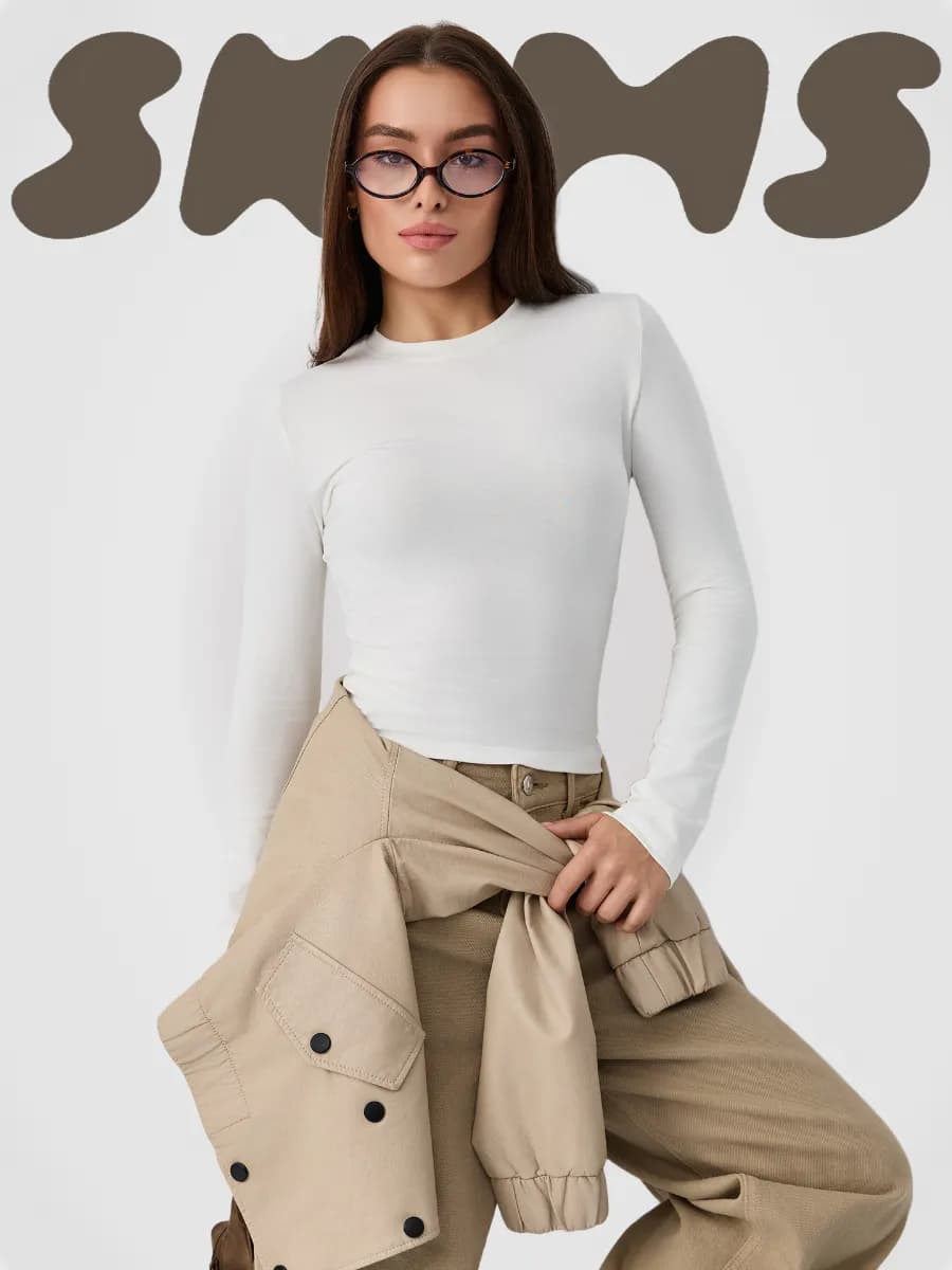 Лонгслив облегающий скимс c длинным рукавом