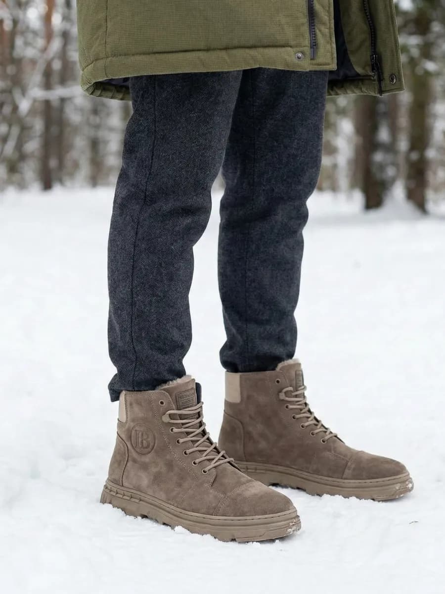 Ботинки зимние замшвые