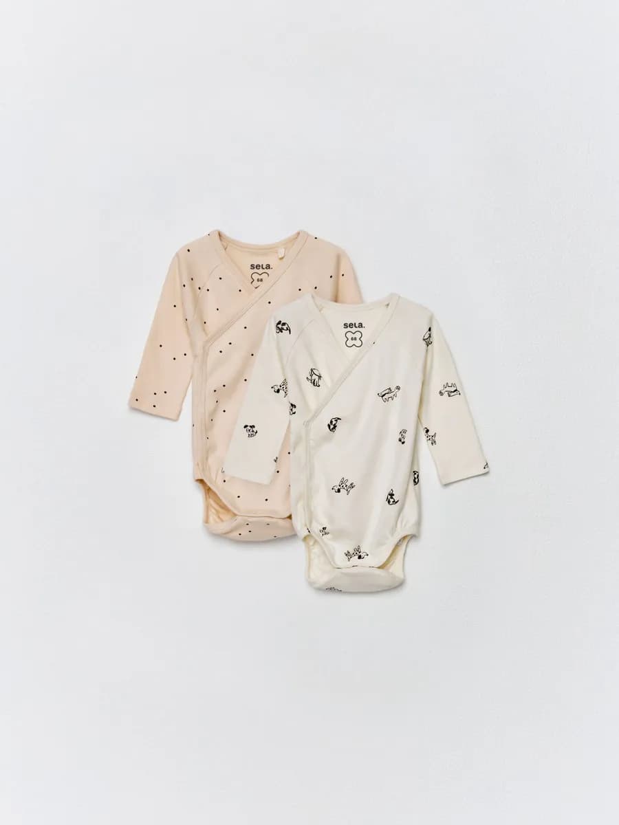 Боди с длинным рукавом трикотажное хлопок набор 2 шт