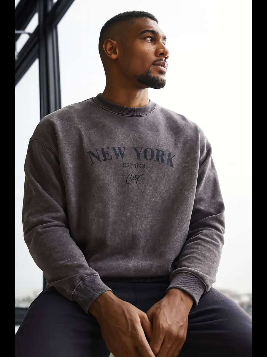 Свитшот оверсайз с начесом больших размеров