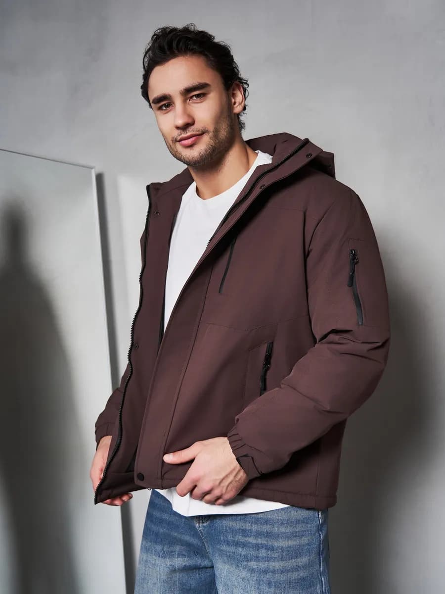 Куртка утепленная демисезонная с капюшоном