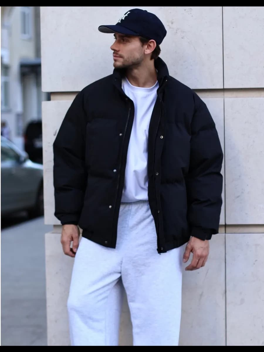 Куртка зимняя оверсайз y2k без капюшона пуховик