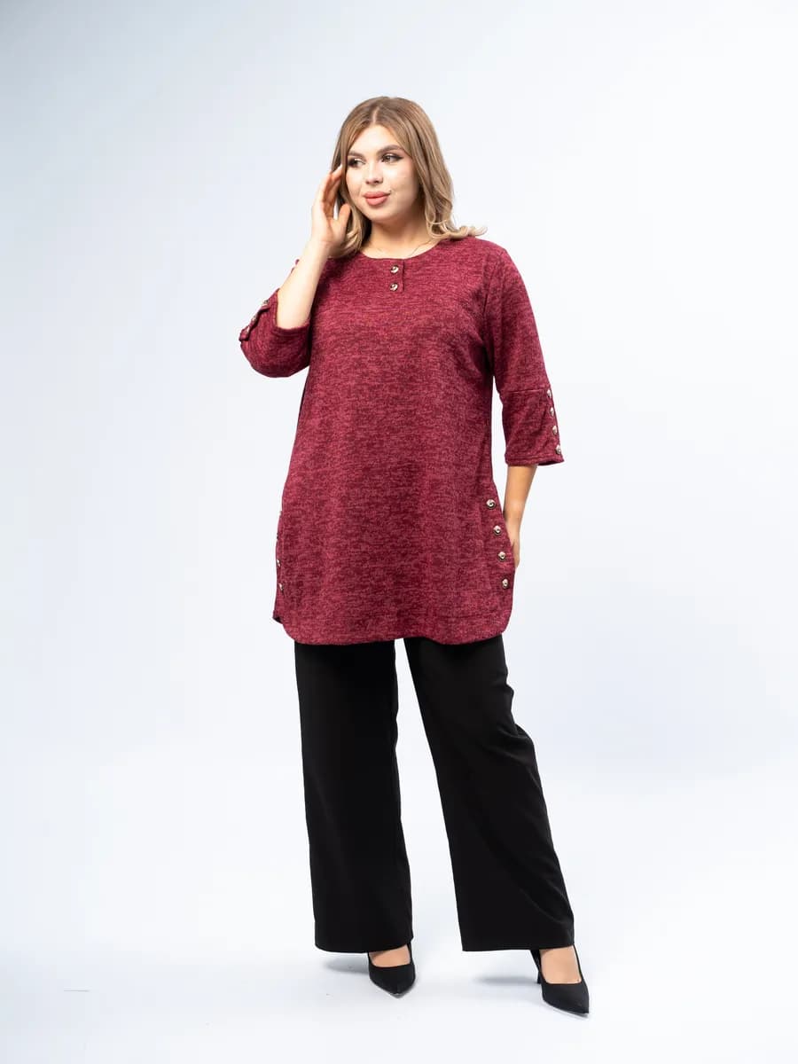 Кофта удлиненная теплая туника джемпер