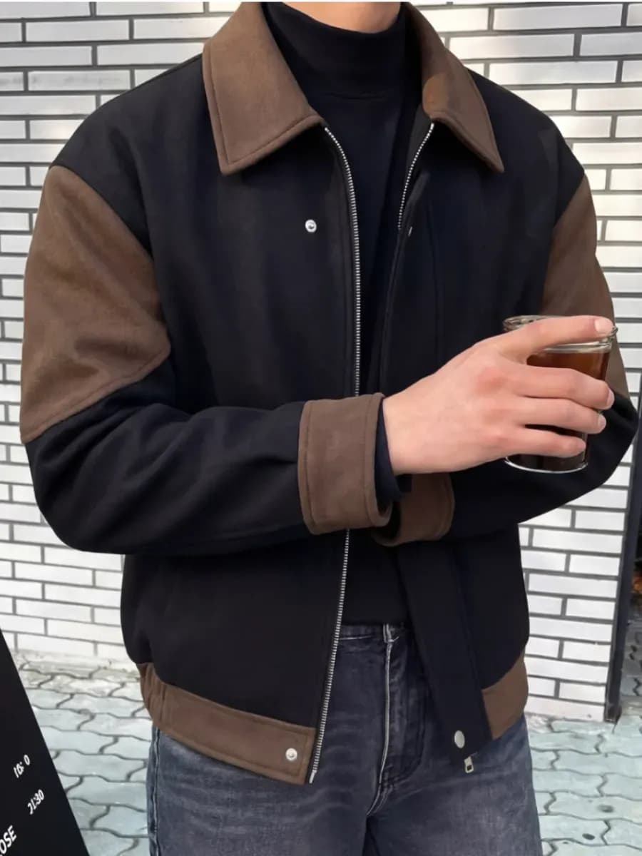 Куртка демисезонная замшевая с воротником