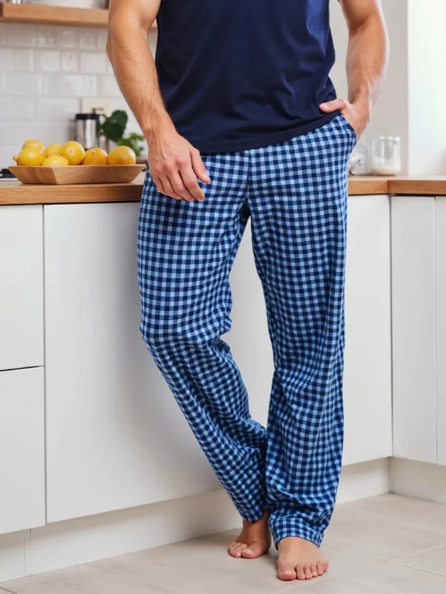 Брюки домашние в клетку