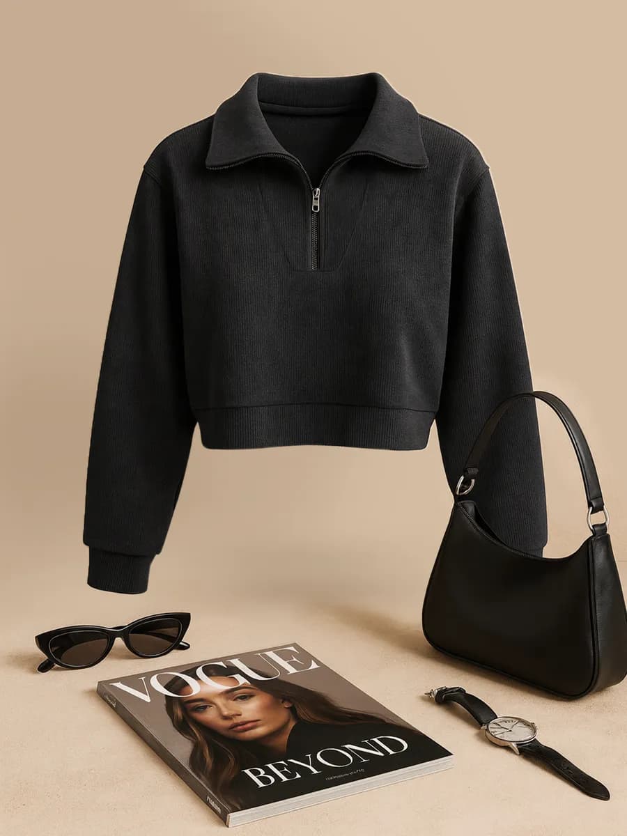 Свитшот укороченный на молнии