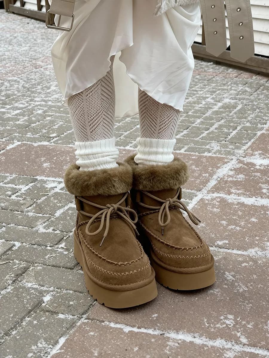 Угги зимние высокие на платформе