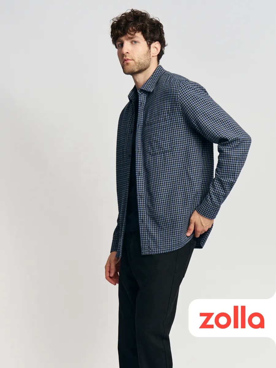 Мужская рубашка в клетку хлопок вискоза