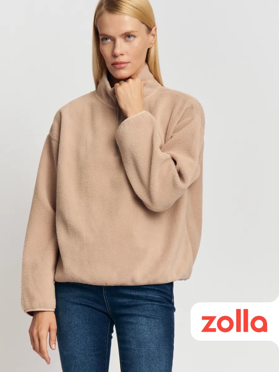 Женский свитшот с горлом из флиса