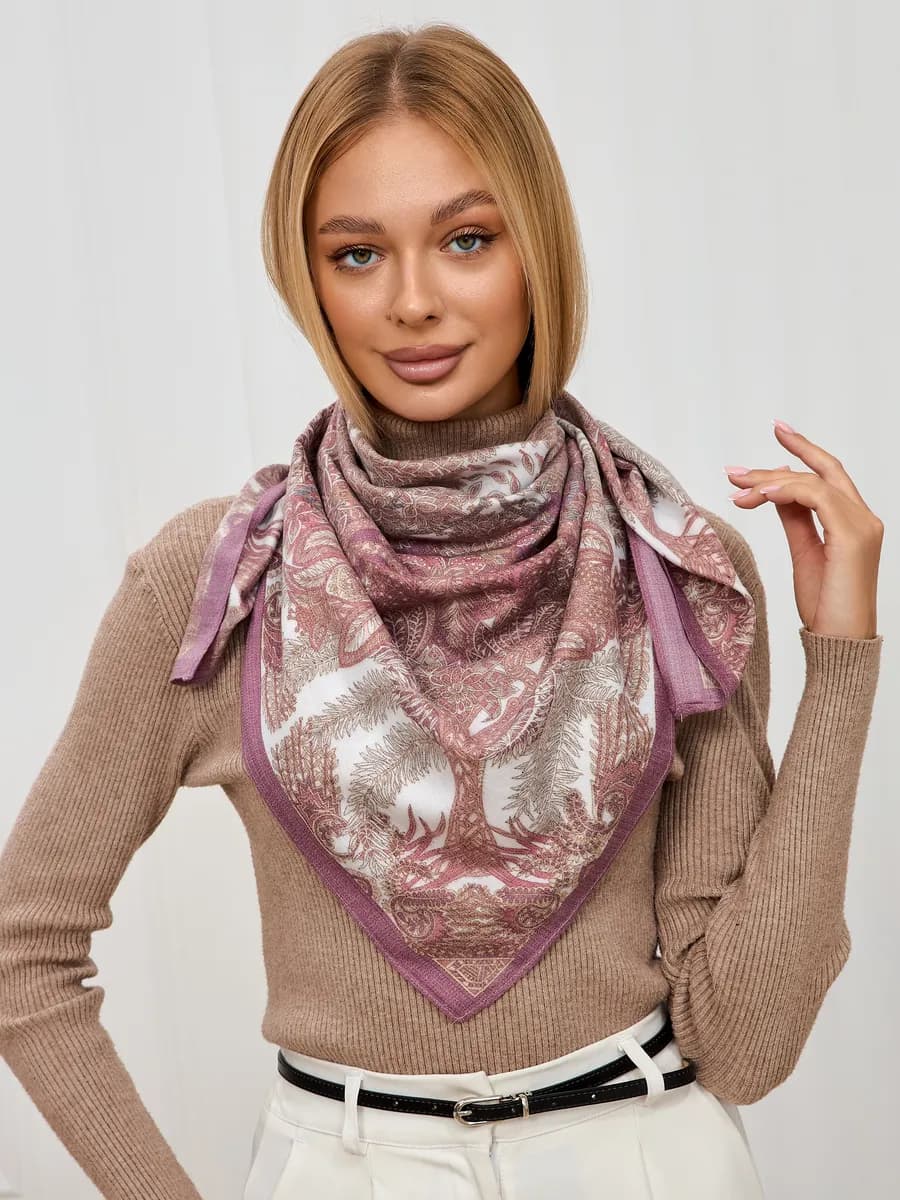 Теплый зимний платок на голову осенний на шею