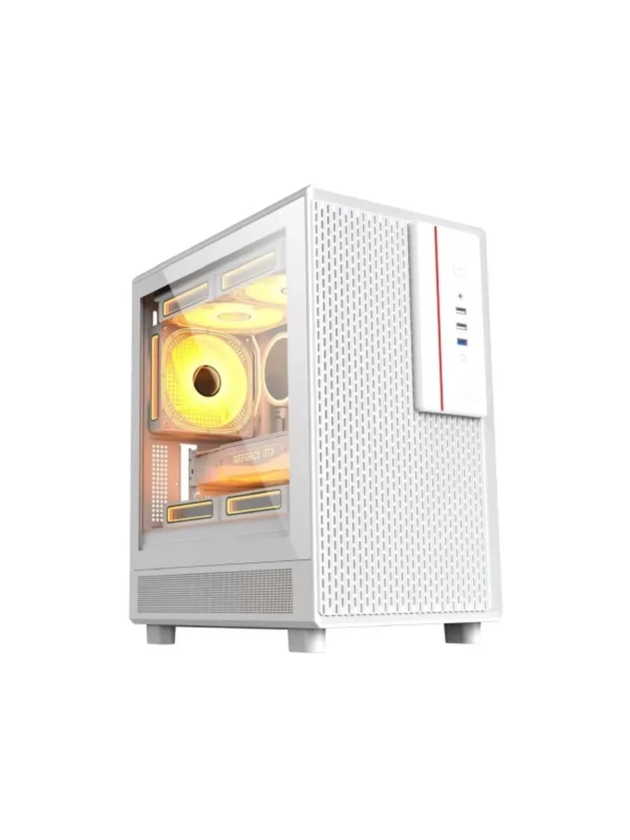 Корпус M3301 белый без БП mATX 6x120mm 2x140mm 1xUSB2.0