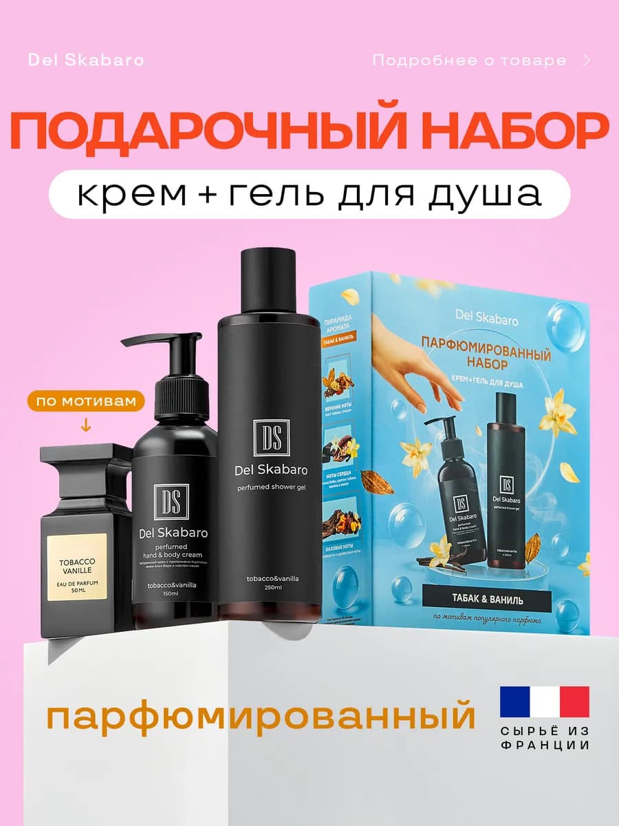 Подарочный набор женской косметики гель для душа и крем