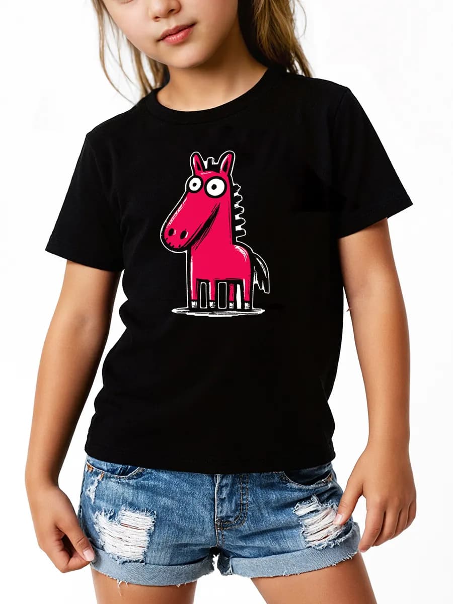 Новогодняя футболка 2026 со светящийся прином Коня