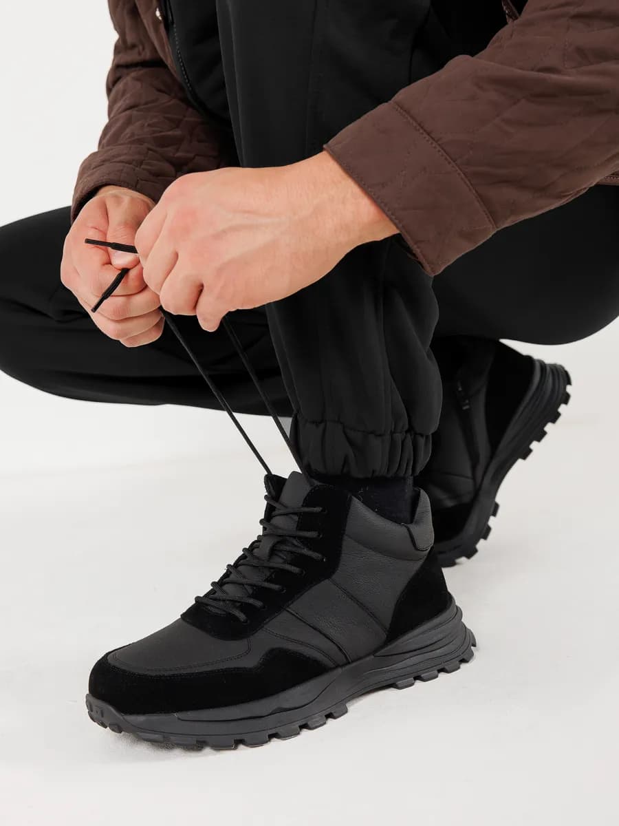 Кроссовки мужские зимние натуральная кожа и мех