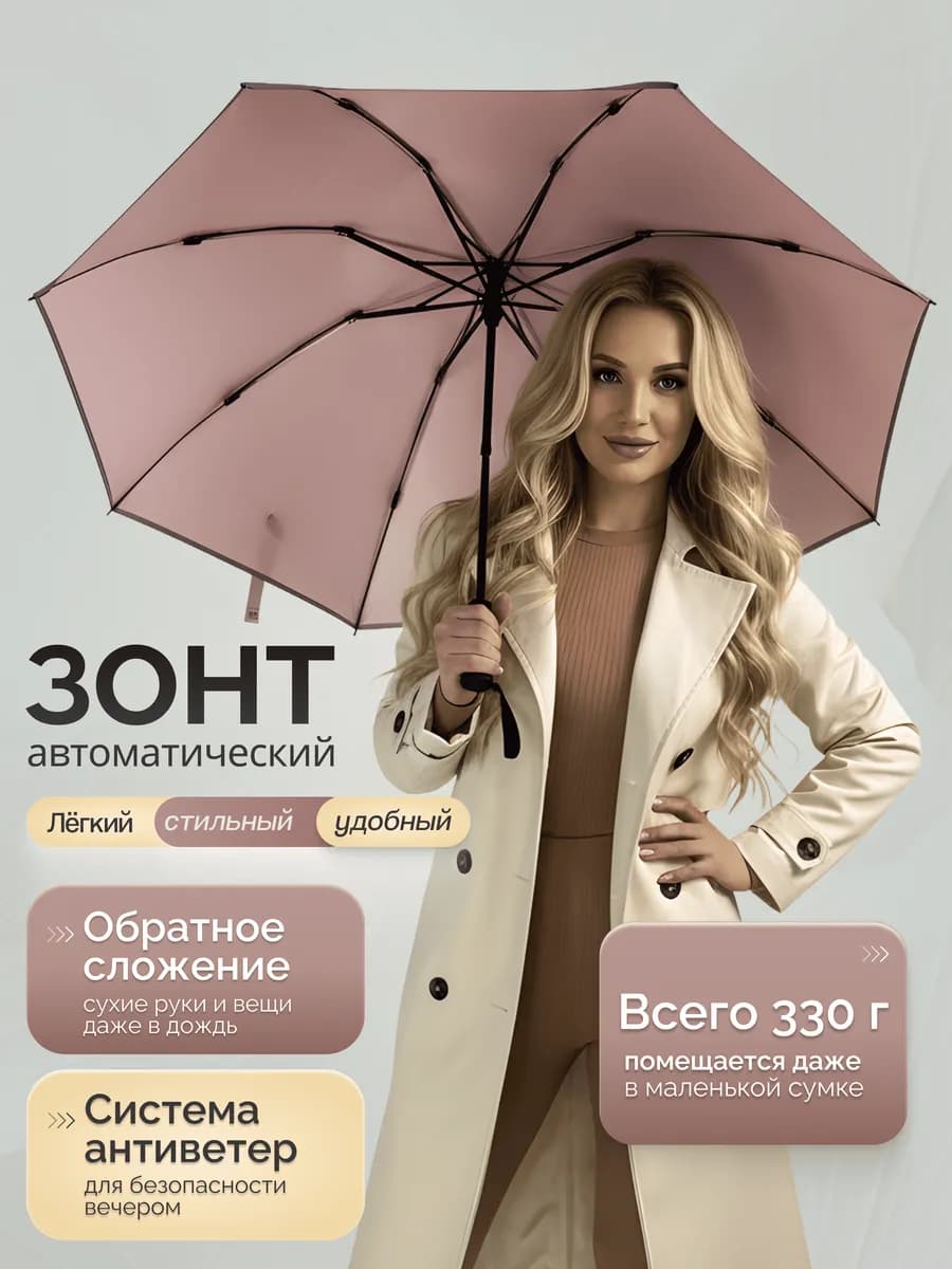 Зонт автомат антиветер складной