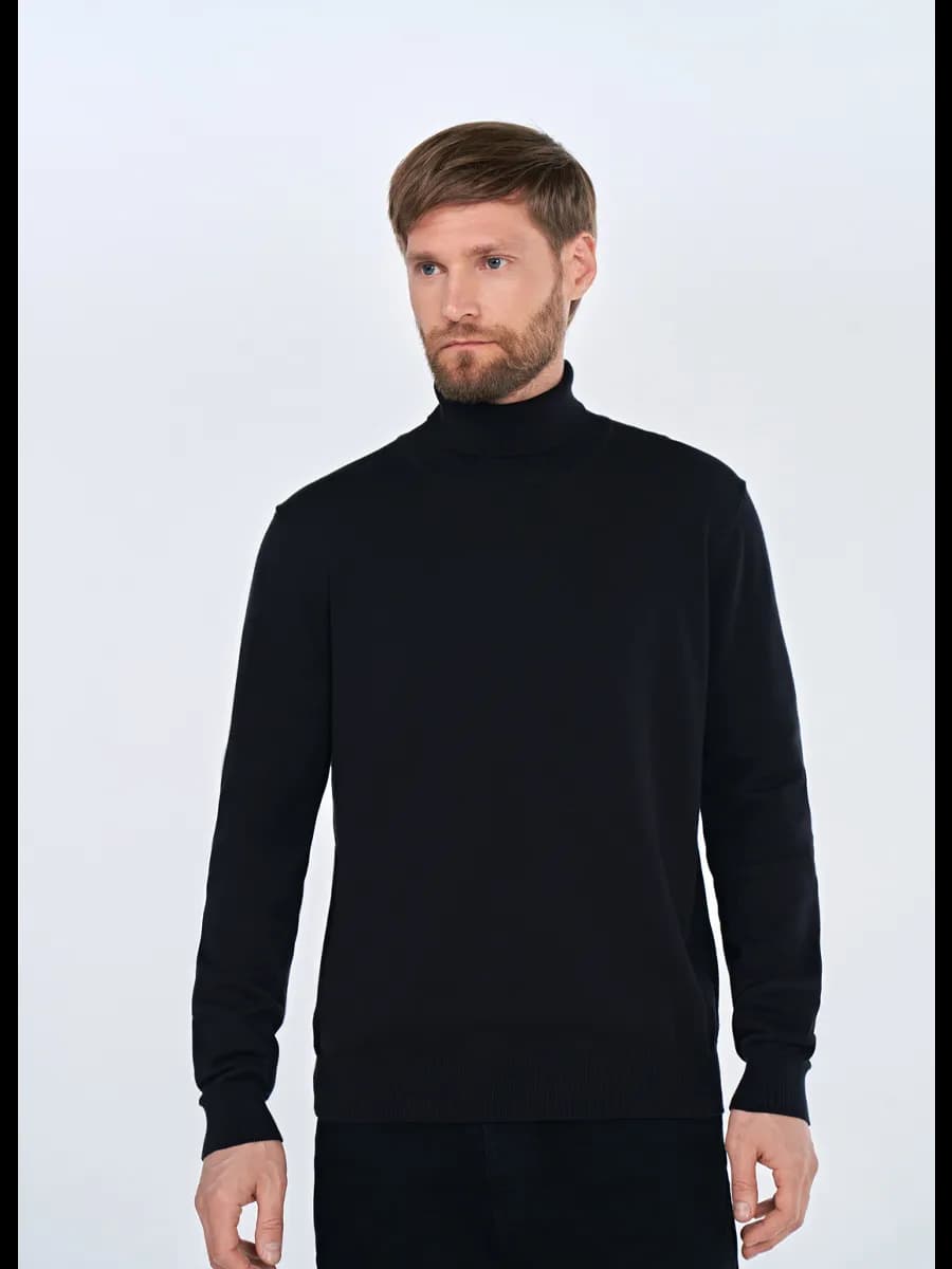 Водолазка вязаная черная