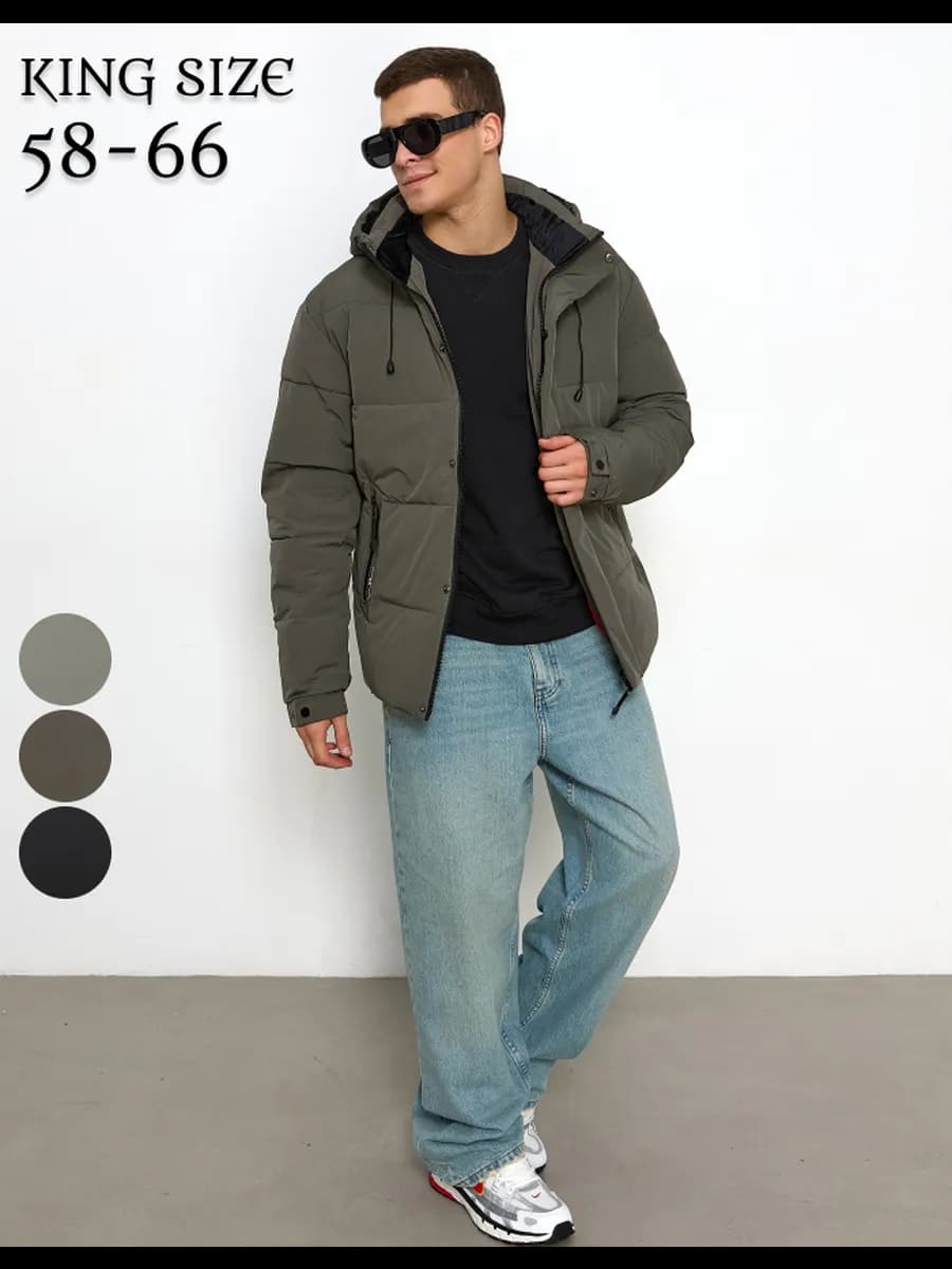 Куртка демисезонная пуховик короткий с капюшоном