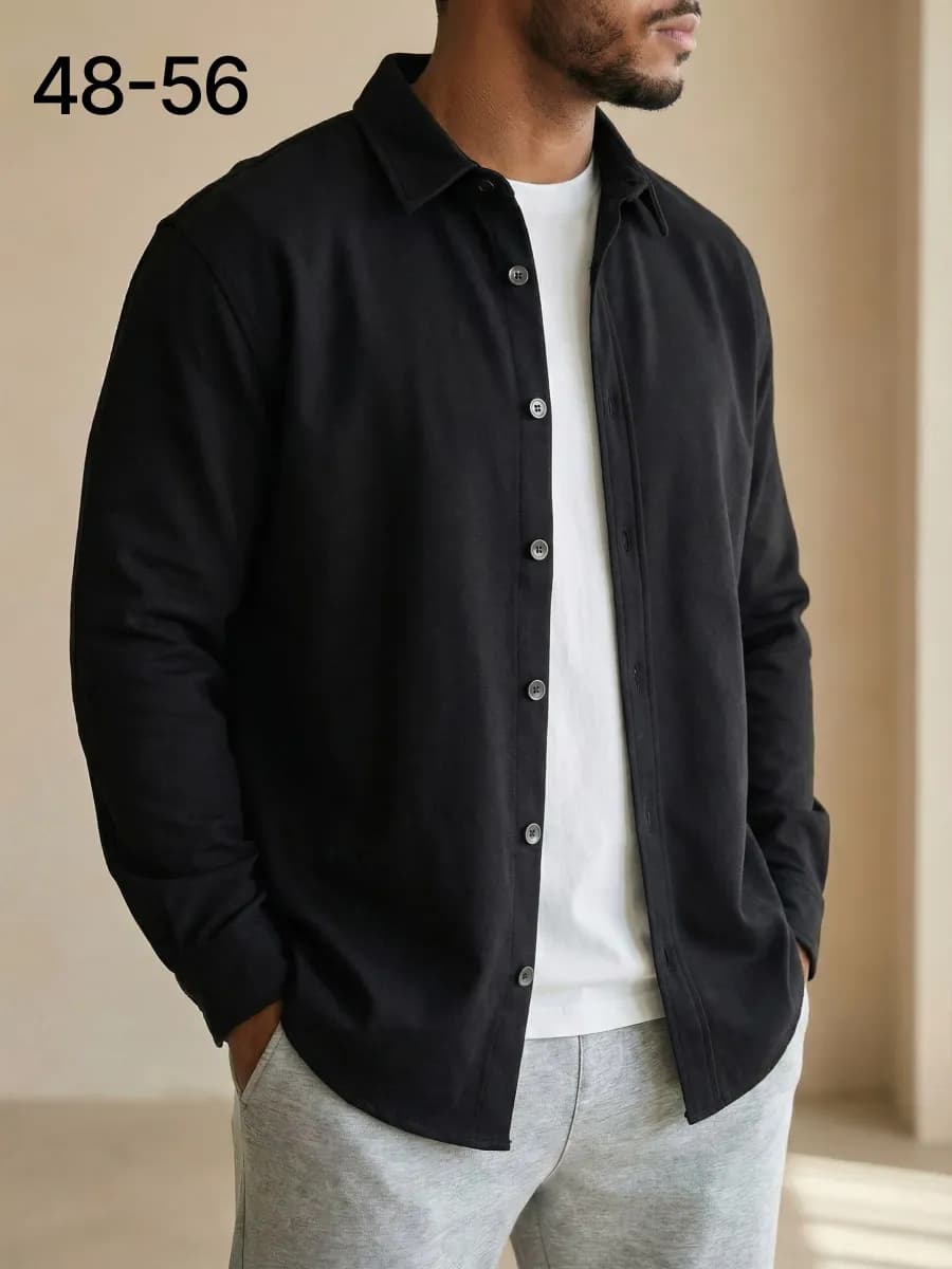 Рубашка с длинным рукавом плотная оверсайз