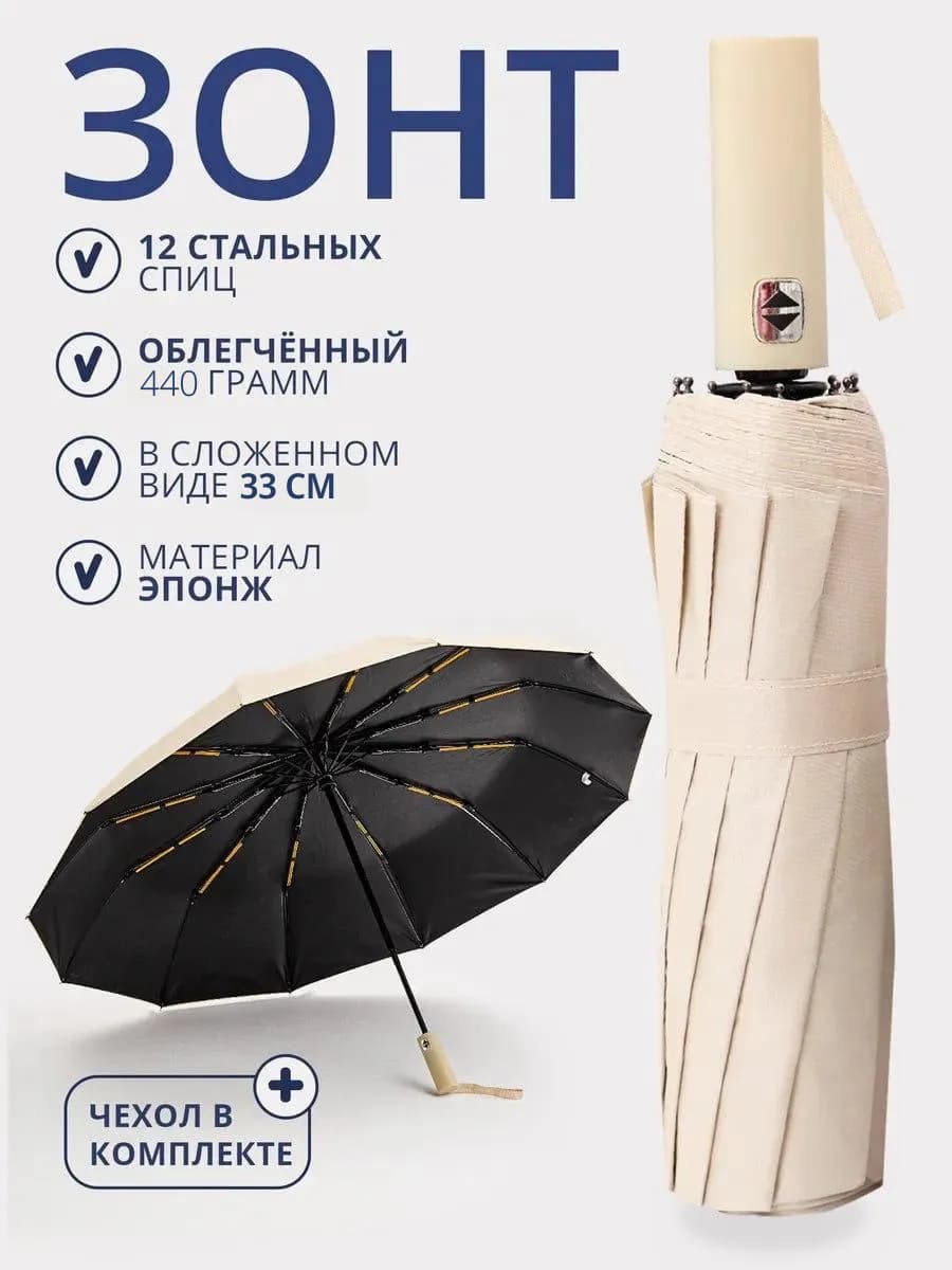 Зонт антиветер автомат легкий