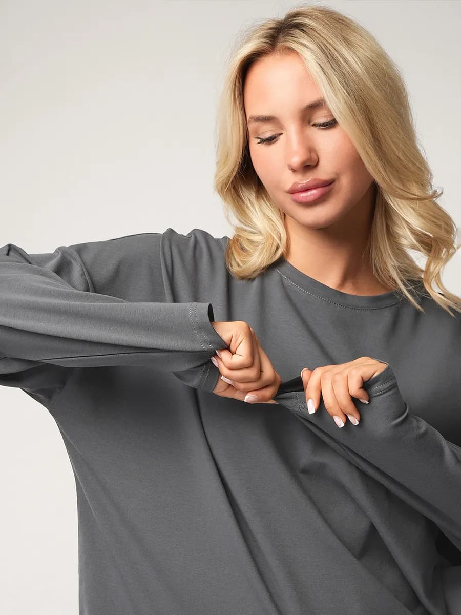 Лонгслив оверсайз хлопковый