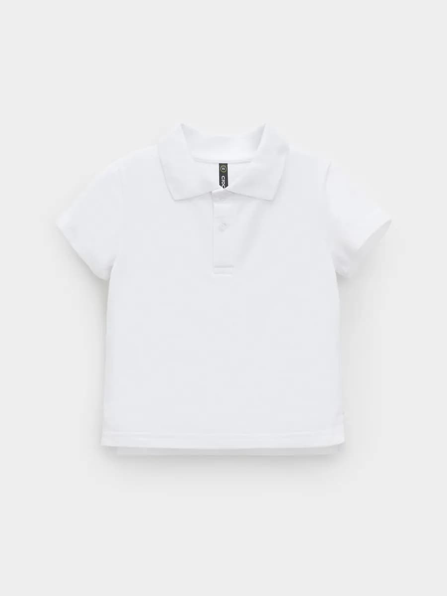 Футболка поло для мальчика хлопковая, белая