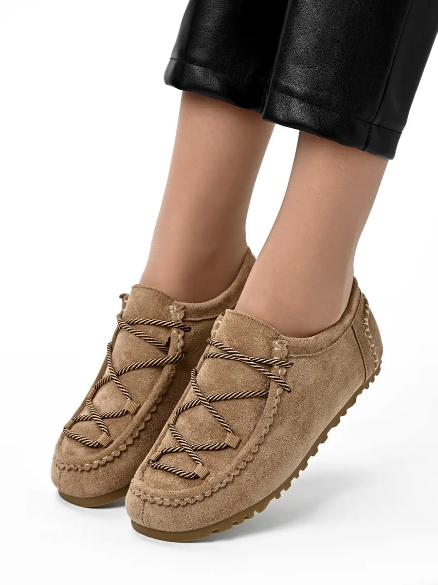 Мокасины осенние женские замшевые демисезонные