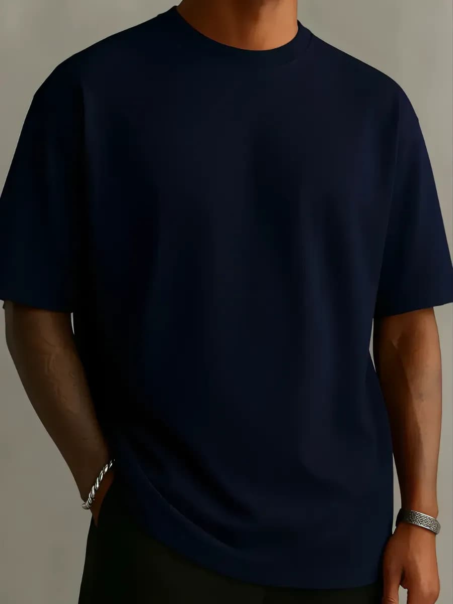 Футболка синяя плотная хлопок