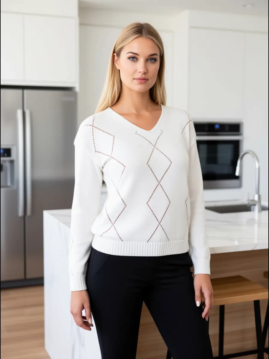 Пуловер тонкий модный Джемпер вязаный