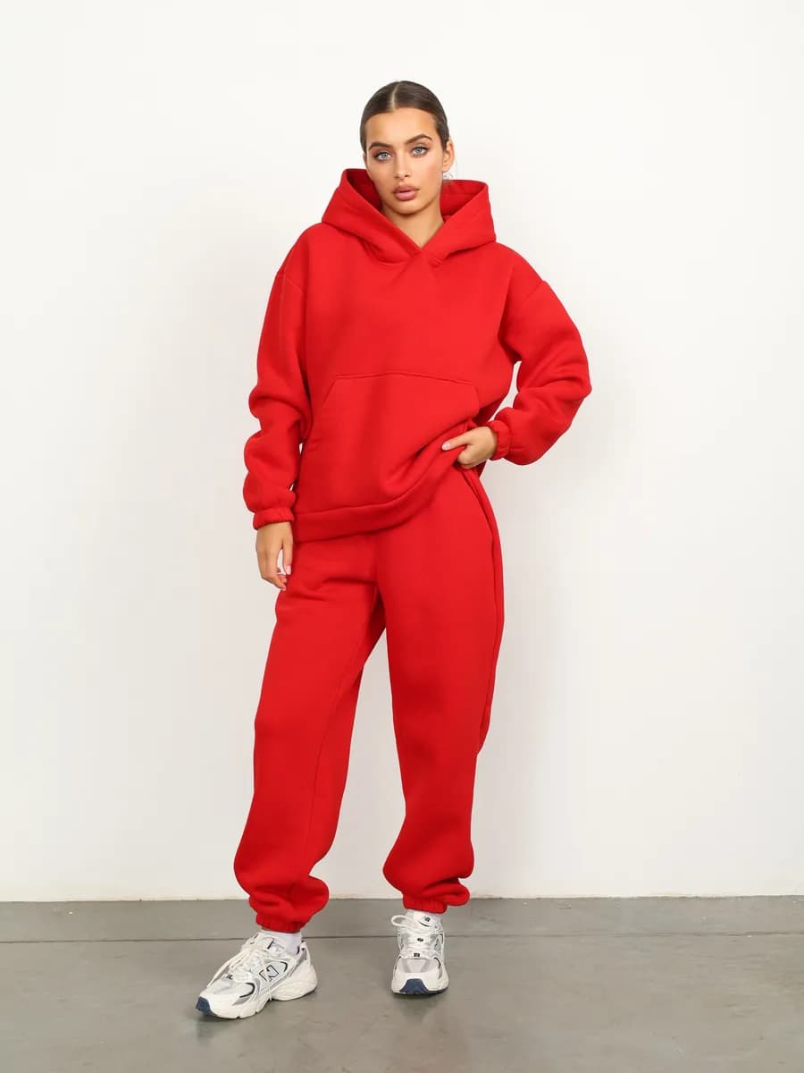 Теплый костюм с начесом оверсайз больших размеров