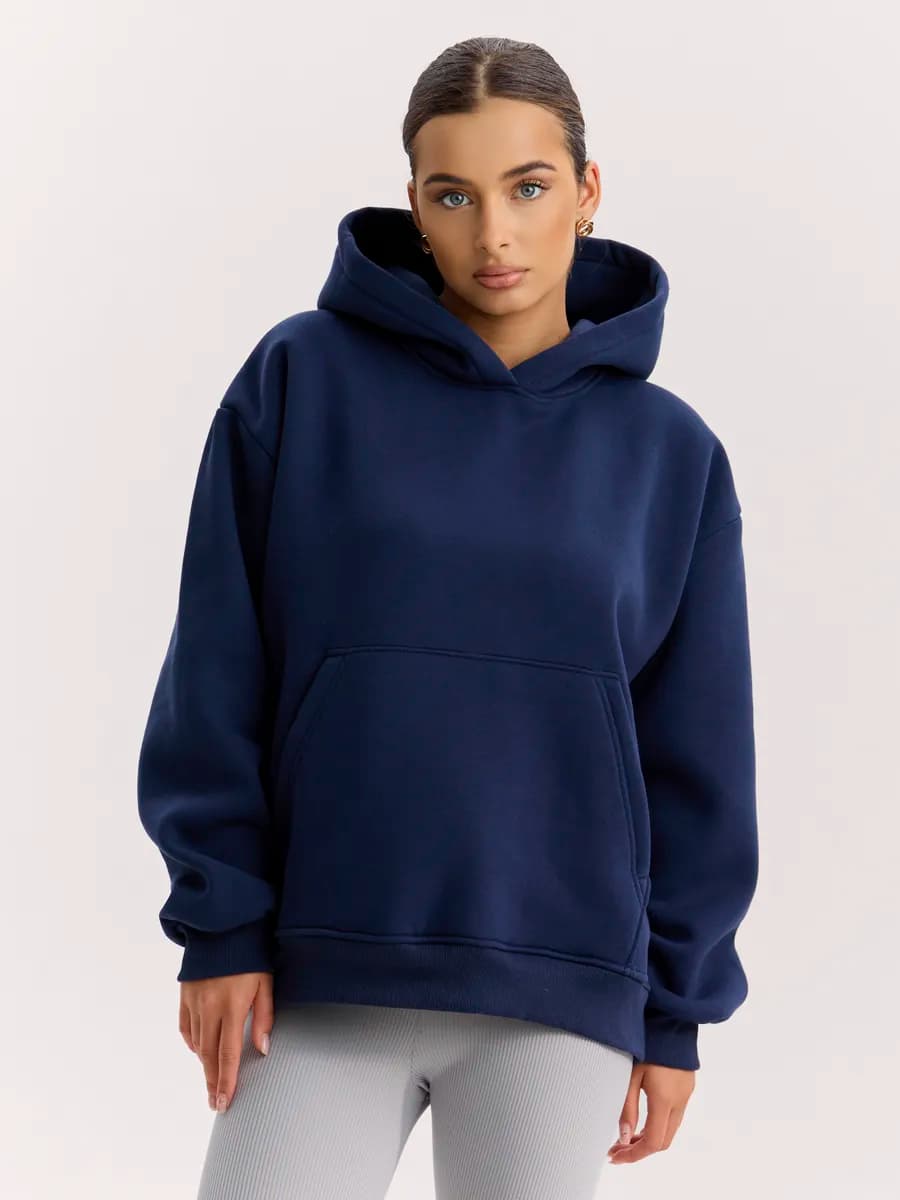 Худи оверсайз с капюшоном теплое с начесом