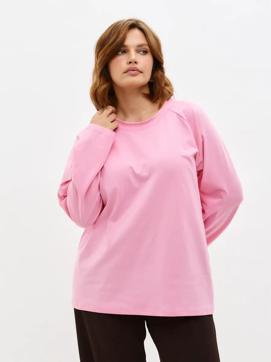 Лонгслив большого размера хлопок