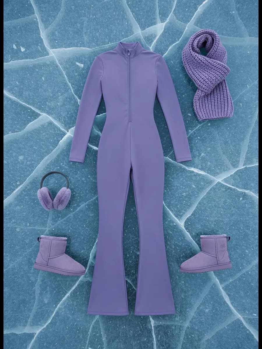 Комбинезон спортивный теплый с флисом на молнии клеш