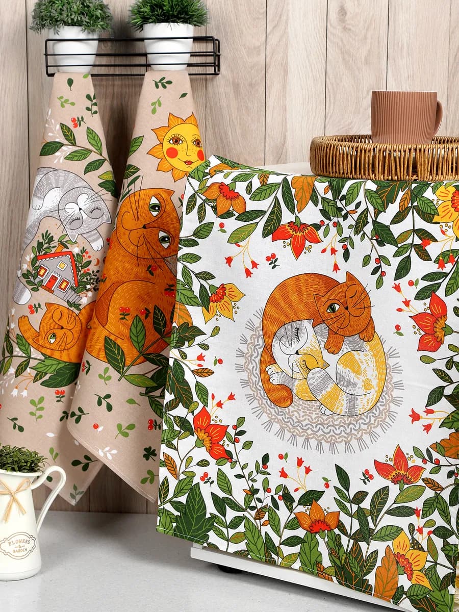 Полотенца кухонные подарочные набор 3 шт