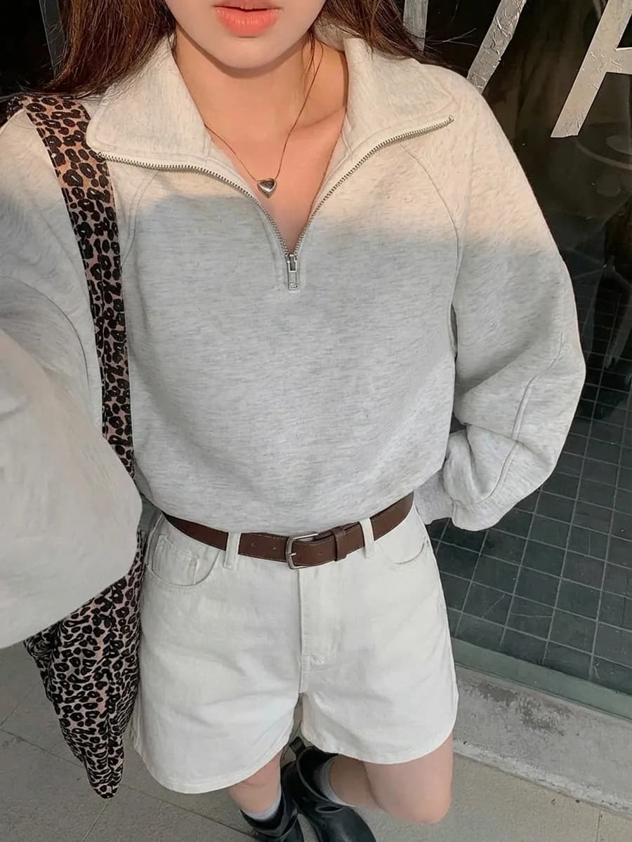 Свитшот на молнии y2k полузамок