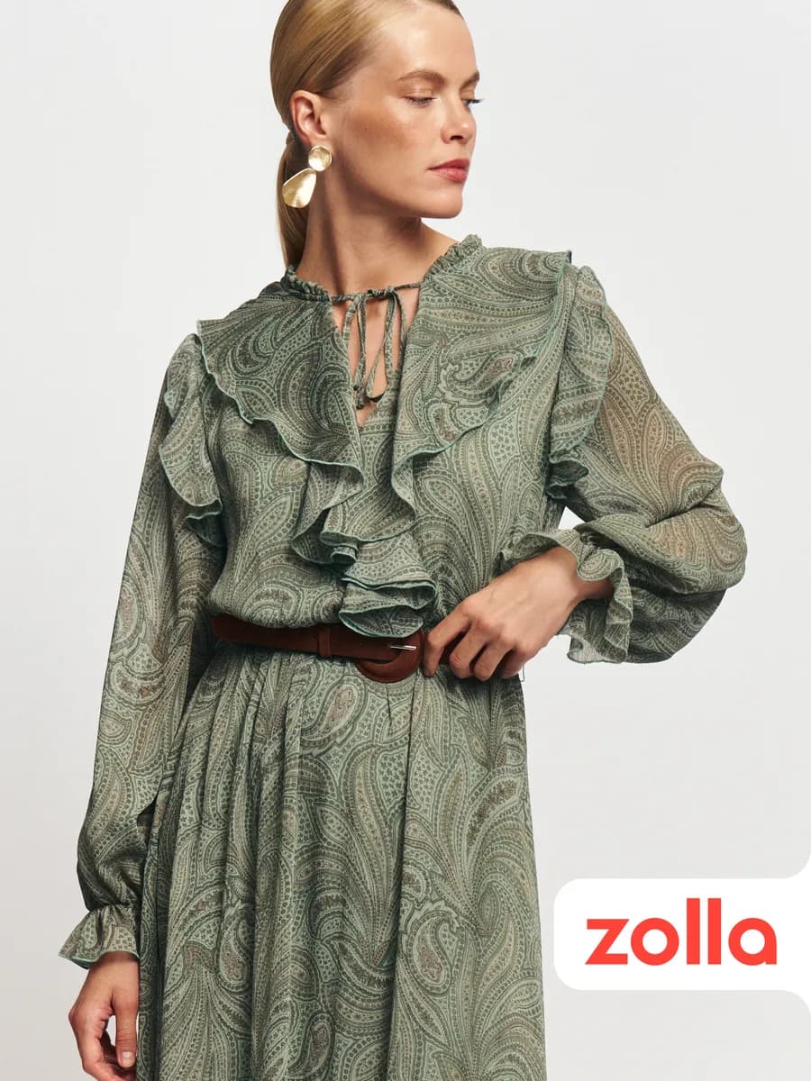 Женское платье макси с воланами шифон