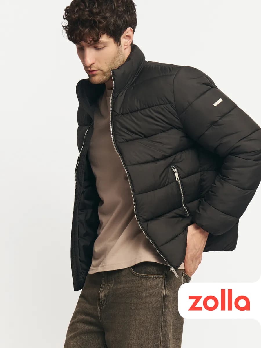 Лёгкая мужская тёплая куртка на молнии