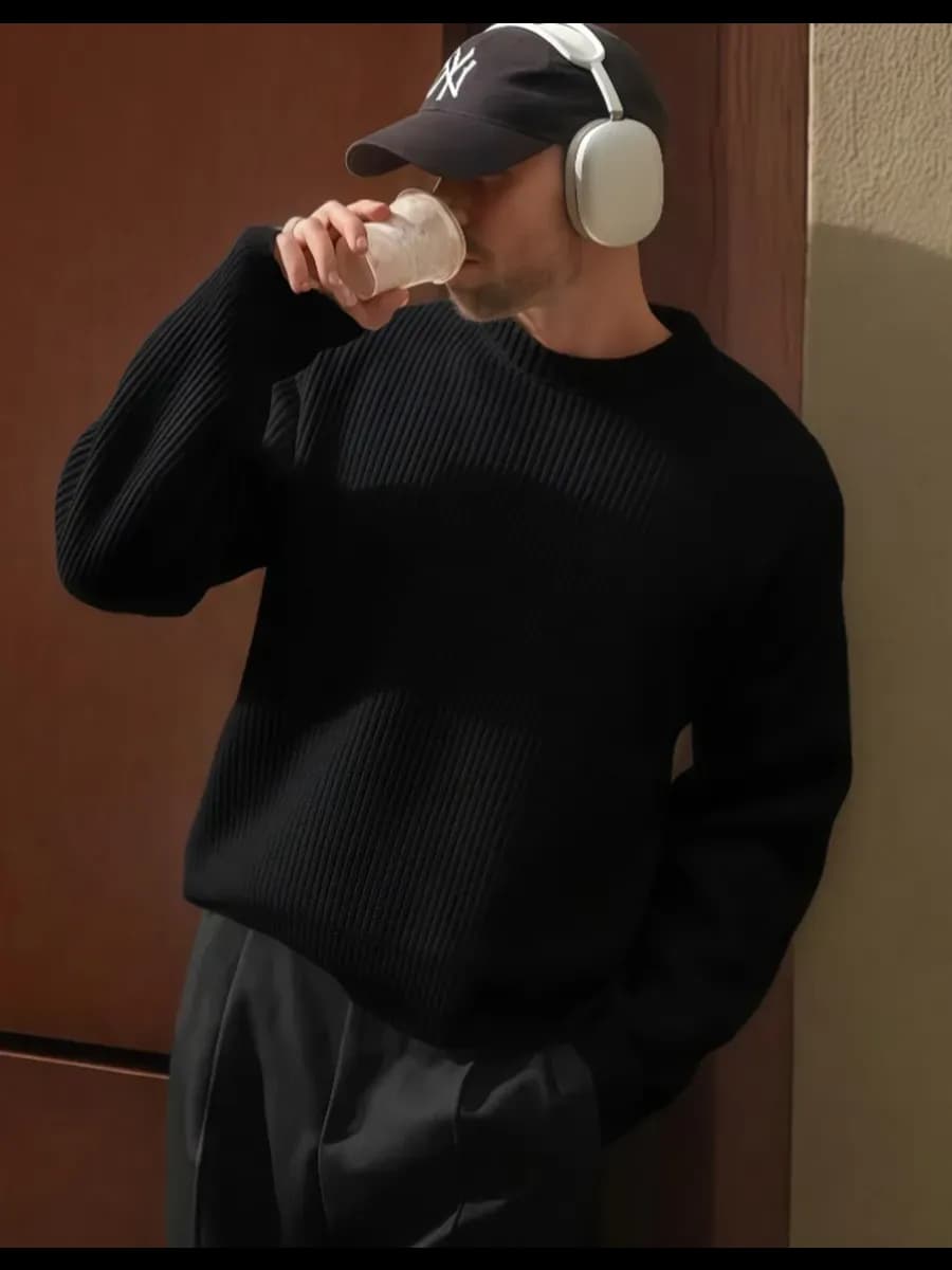 Свитер вязаный оверсайз джемпер теплый