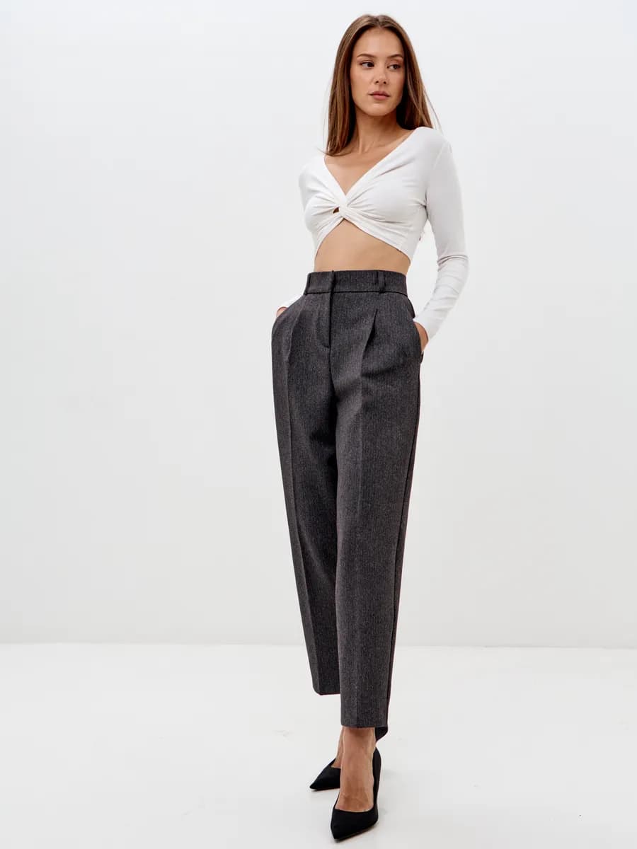 Брюки бананы шерстяные классические