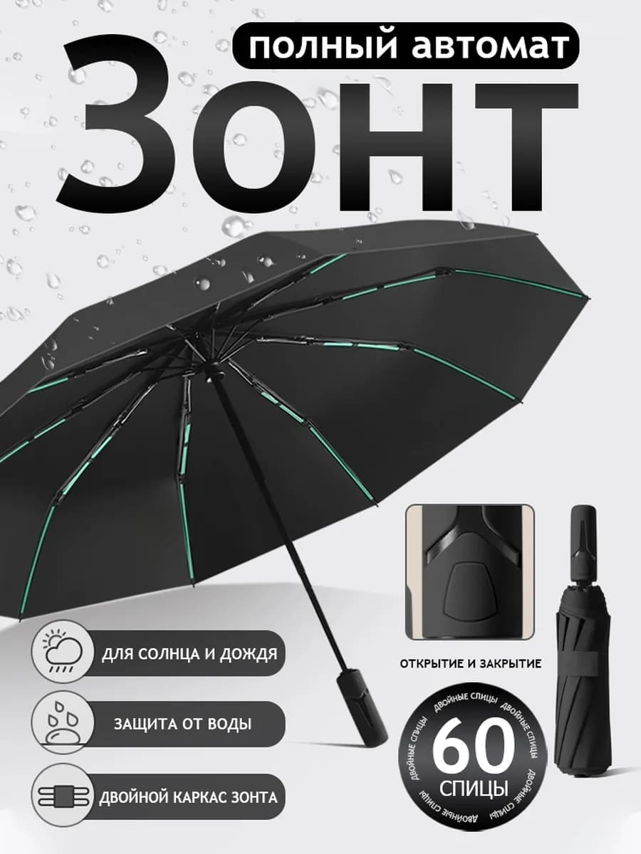 Зонт автомат антиветер компактный легкий