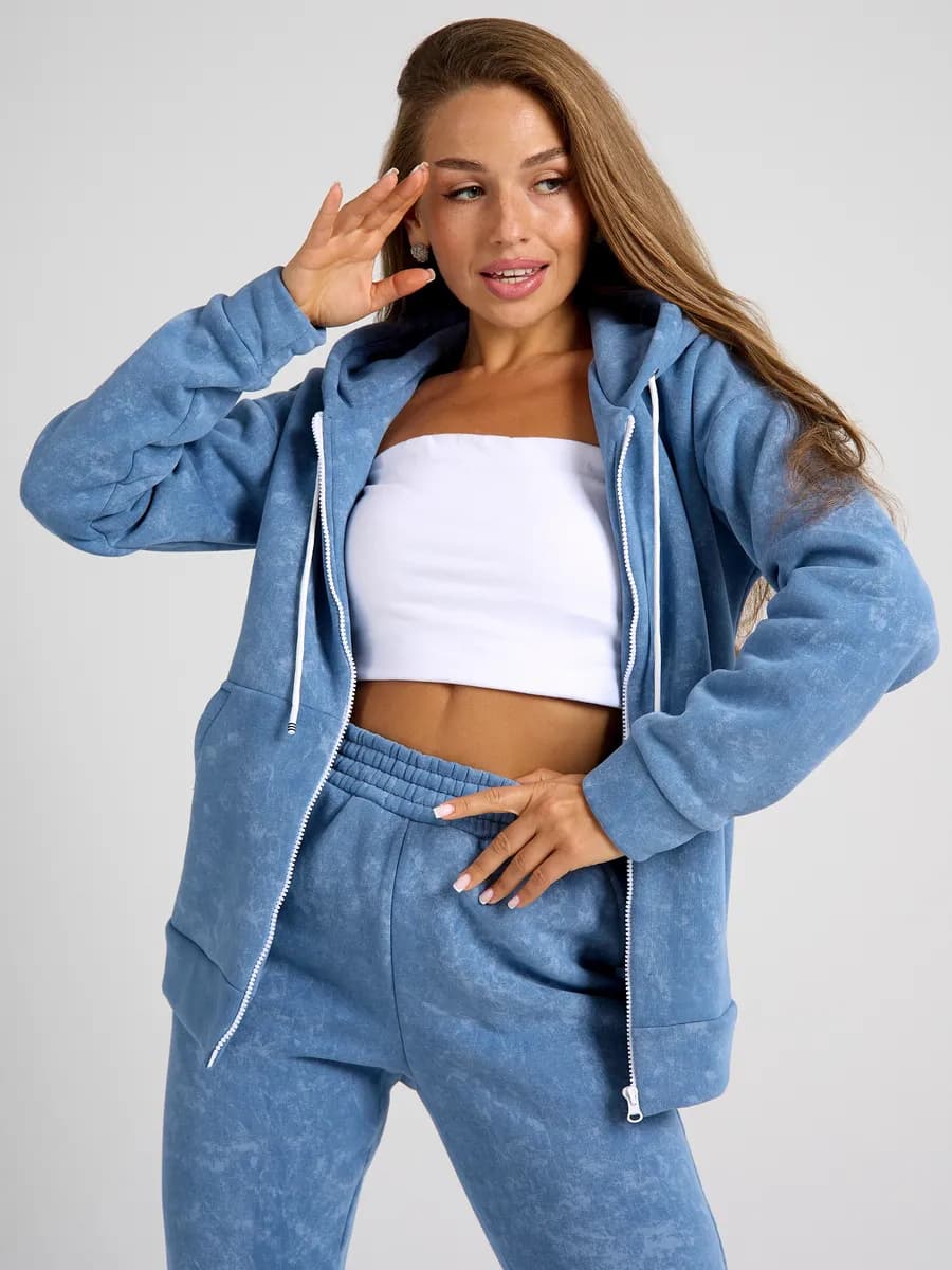 Костюм спортивный на молнии теплый с начесом