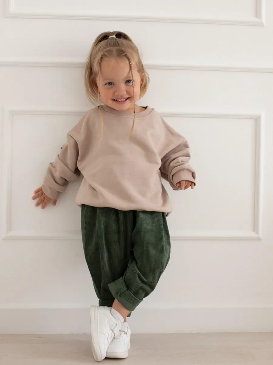 Брюки детские вельветовые с защипами