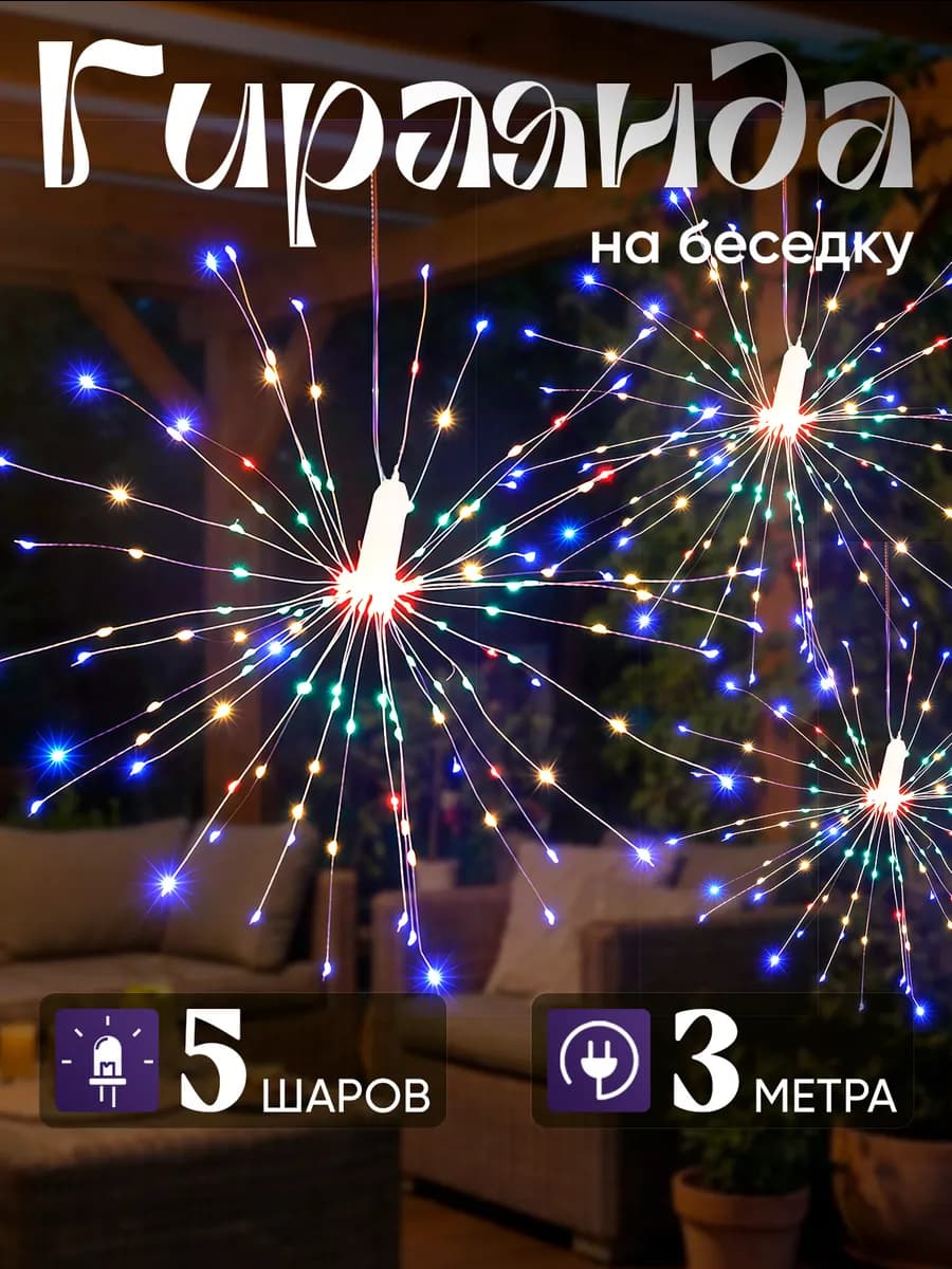 Гирлянда штора роса . Гирлянда на потолок