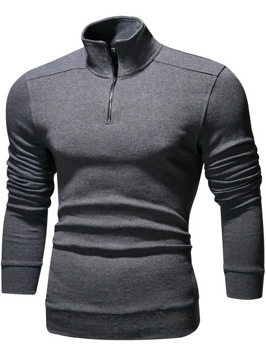 Джемпер на молнии классический с длинным рукавом