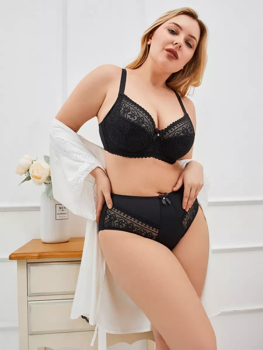 Комплект белья кружевной большие размеры