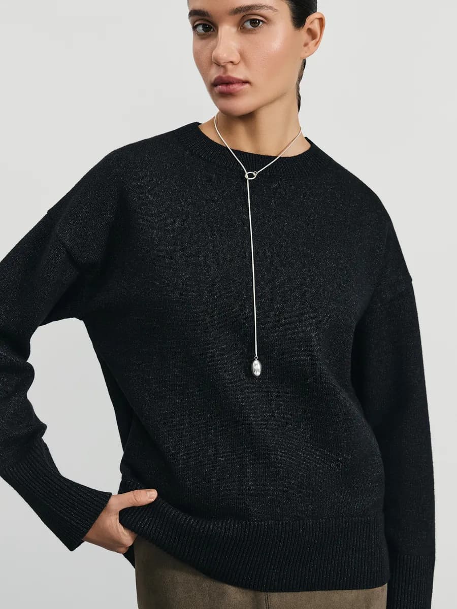 Джемпер оверсайз базовый вязаный повседневный