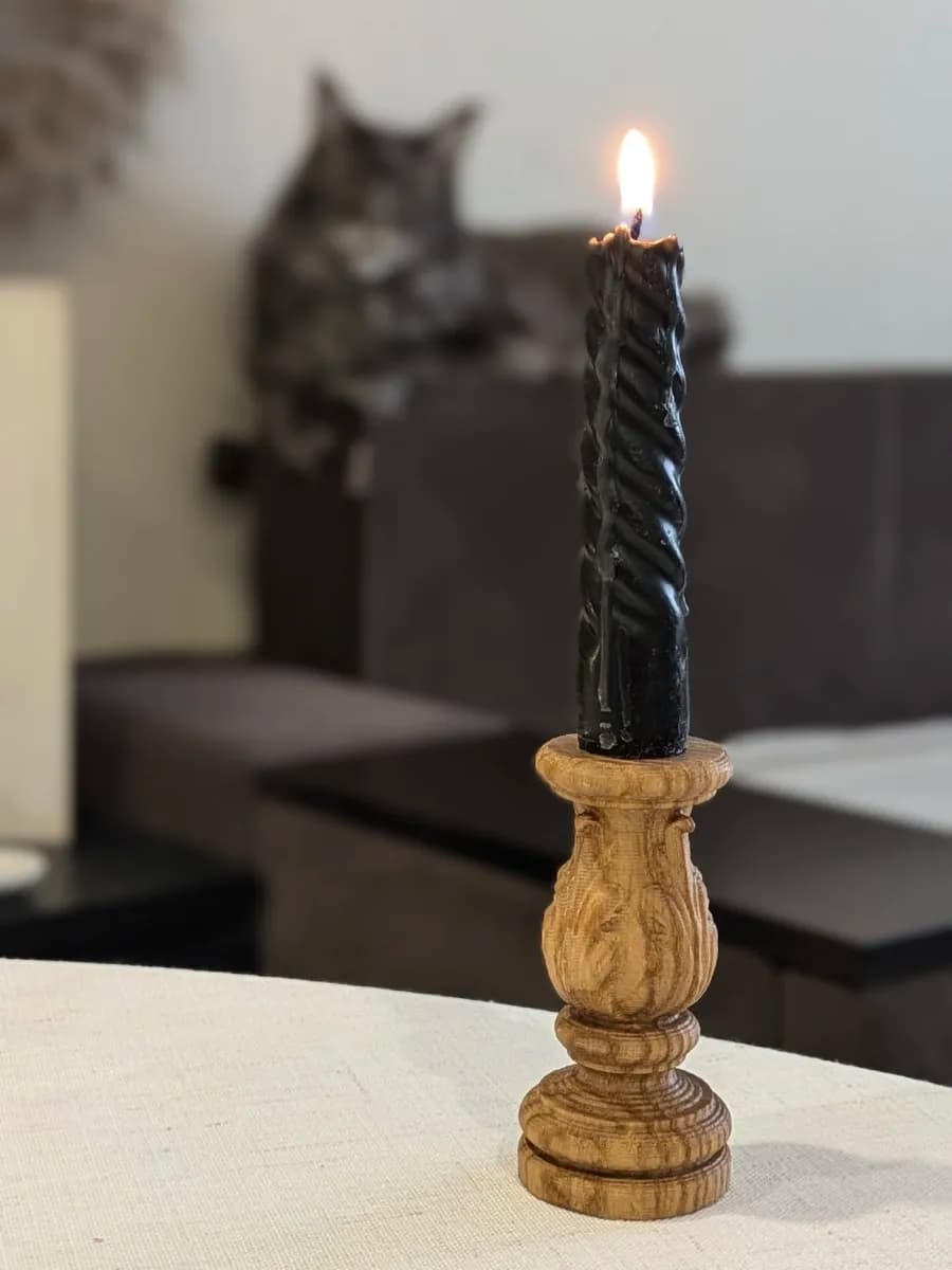Подсвечник боб из ясеня под античную свечу