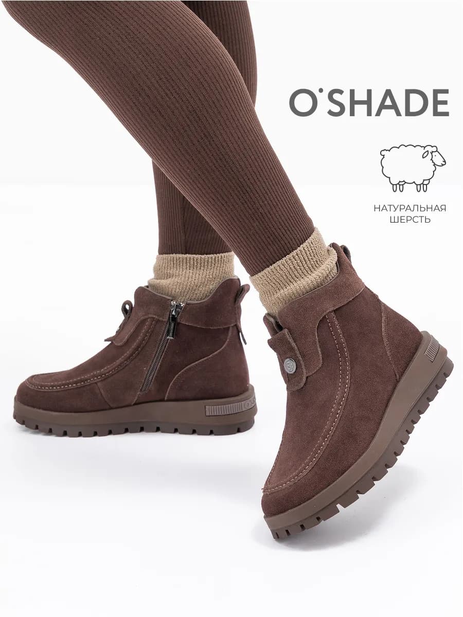 Ботинки женские зимние замшевые