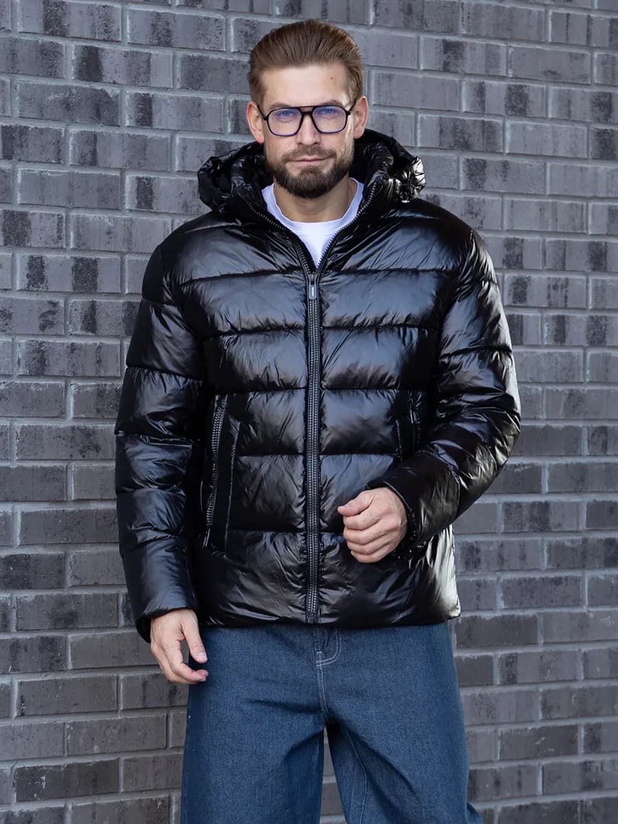 Пуховик зимний короткий с капюшоном куртка